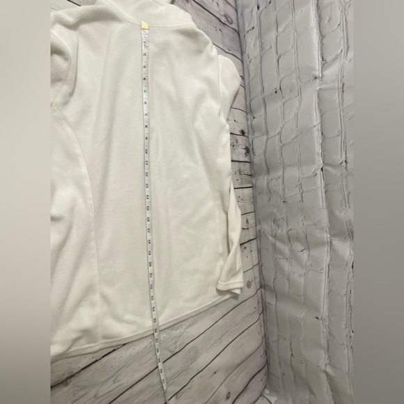 Eddie Bauer Womens Size XL Ivory Colored Pullover Fleece Quarter Zip Sweat Shirt - Picture 3 of 10